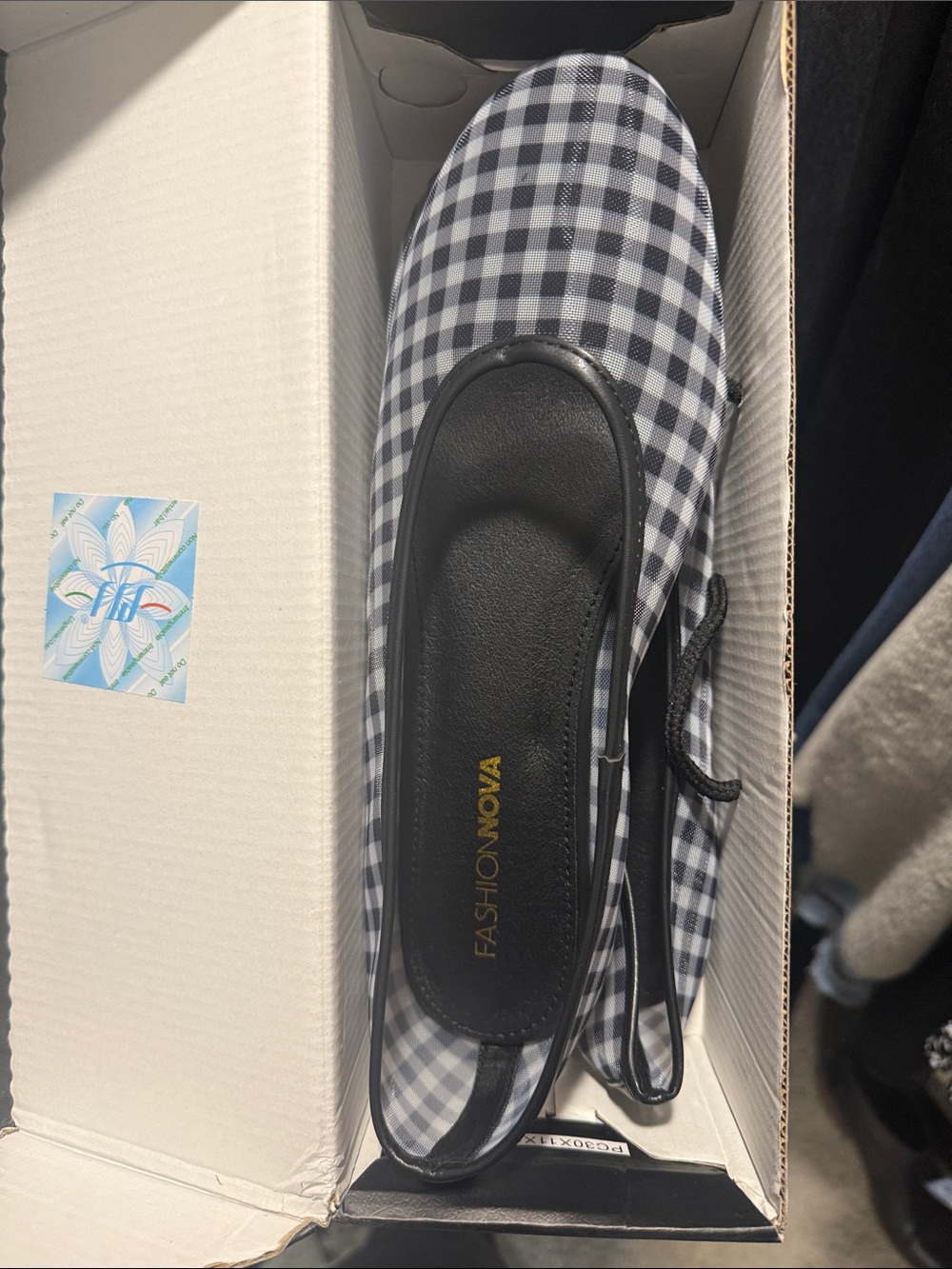 Black & White Gingham Flats